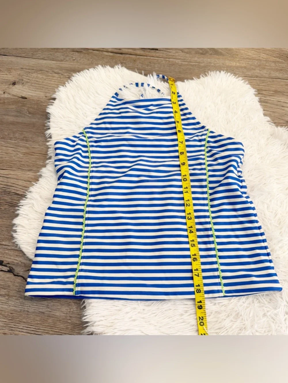Lands End Girls Tankini Top Stripe 16 XL